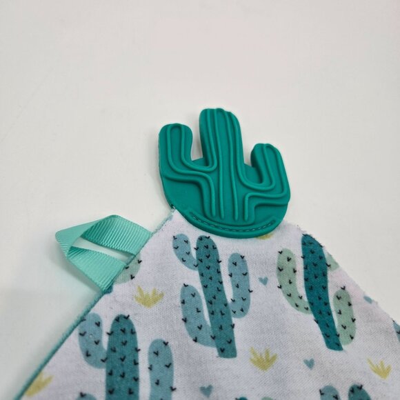 Malarkey Kids Green and White Munch-It Blanket Lovey Cacti Cutie Pie w/ Teether - Picture 2 of 6